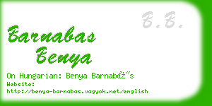 barnabas benya business card